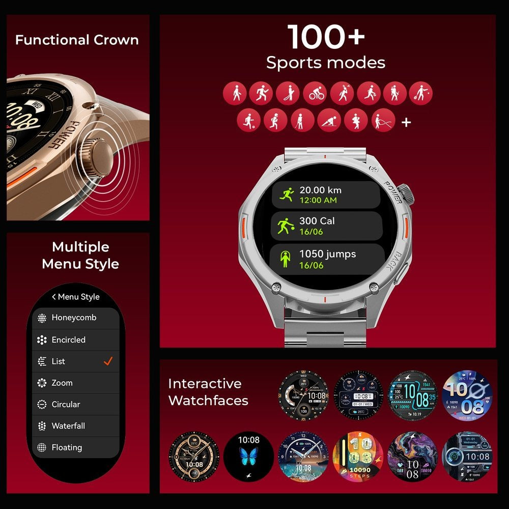 Fastrack Marvellous FX1 Unisex Smart Watch With Grey Metal Strap