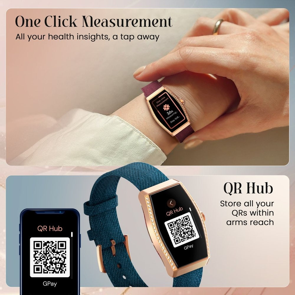 Titan Valerie Aura Women Smartwatch with 1.47" AMOLED Display, Crystal Studded Bezzel, Animated Watchfaces