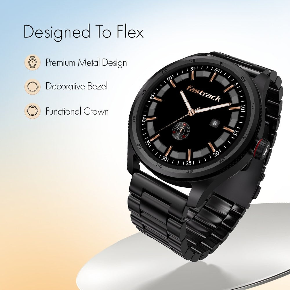 Fastrack Magnus FX1 Luxury Metal Smartwatch with High Definition 3.5 cm UltraVU Display, SingleSync BT Calling