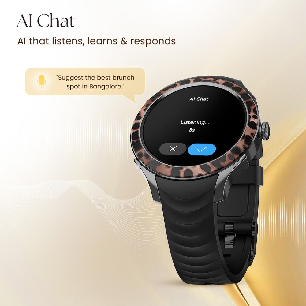 Fastrack Ella Women Smartwatch with 1.2" inch AMOLED Display, Patterned Bezel, Functional Crown, BT Calling