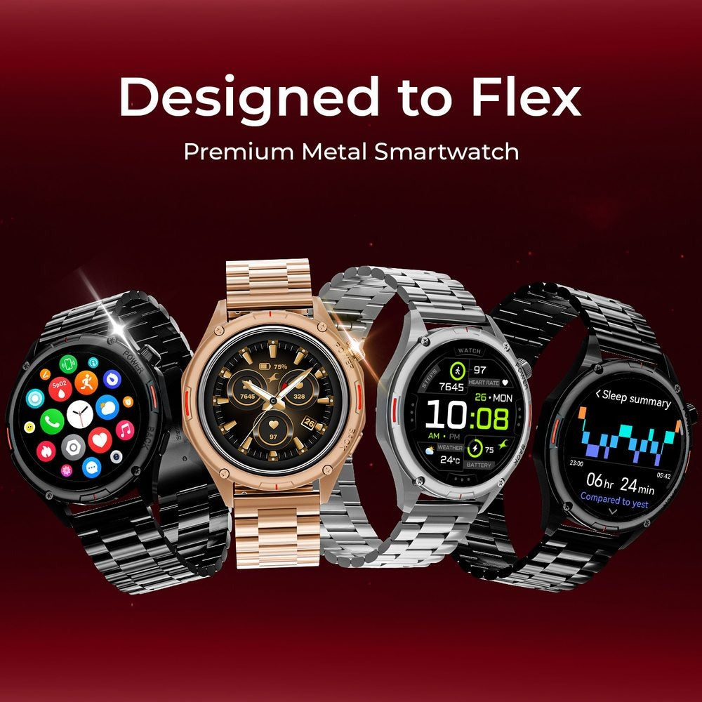 Fastrack Marvellous FX1 Unisex Smart Watch With Black Metal Strap