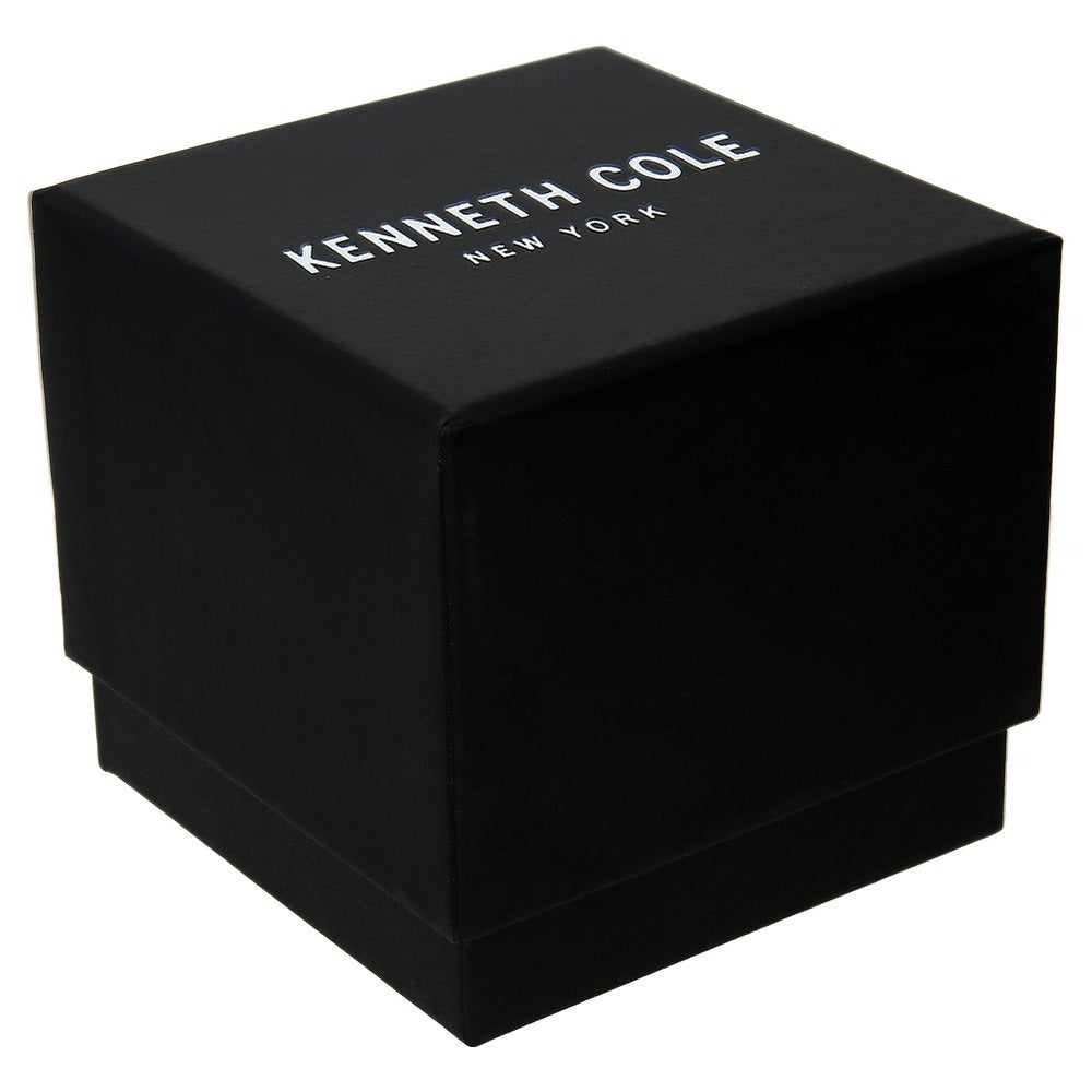 Kenneth Cole Mechanical Hand Wound Analog Mechanical Black Round Dial Black Leather Strap Watch For Men