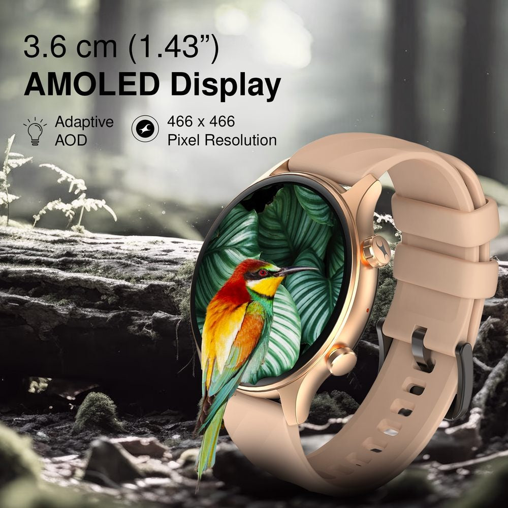 Fastrack Optimus 2 Pro 3.63 cm AMOLED, Advanced Blazing Fast UI, AOD, Metal Case, IP68, Working Crown Smartwatch