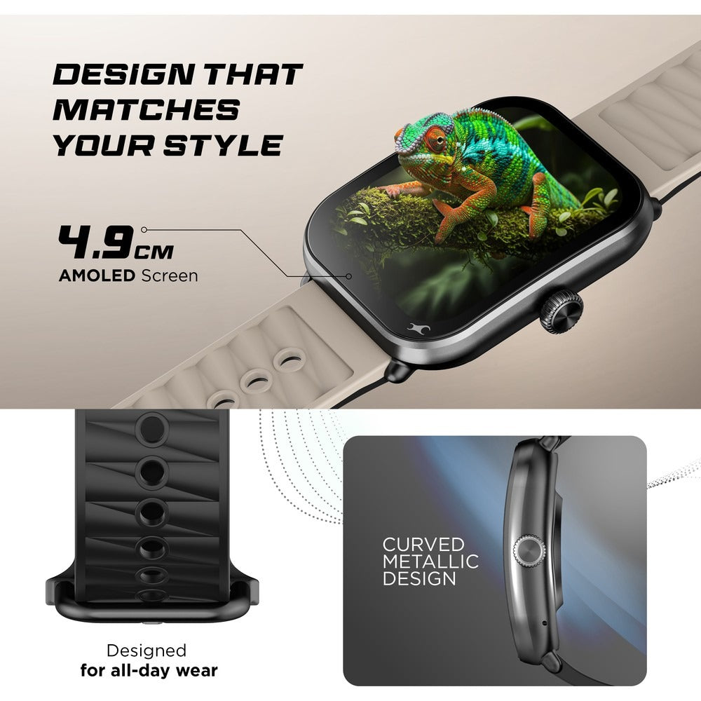 Fastrack MYND - 4.9 cm AMOLED Display, AI Watchface, BT Calling IP68 Smartwatch, AI Chat, Offline Voice Commands
