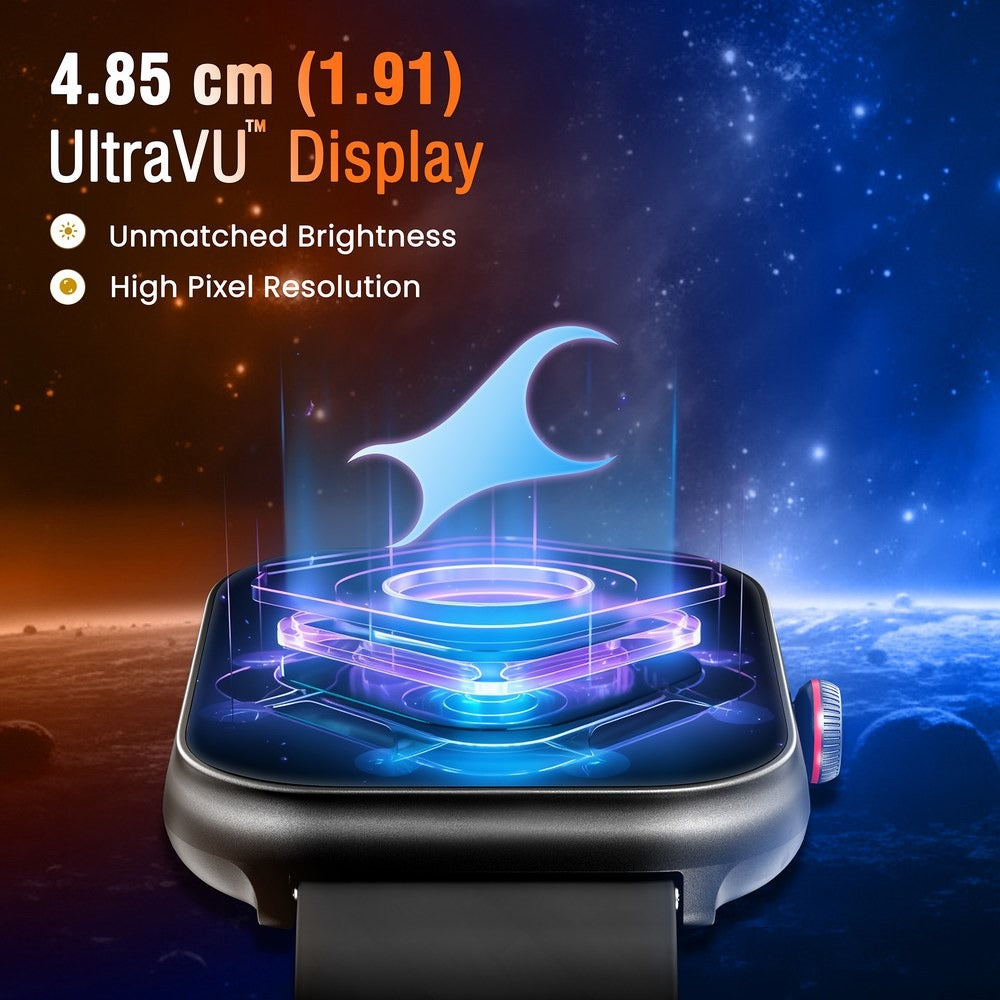 Fastrack Kruz+ 4.85 CM Super HD Display with Functional Crown and Auto Multisport Recognition Smart Watch for Unisex