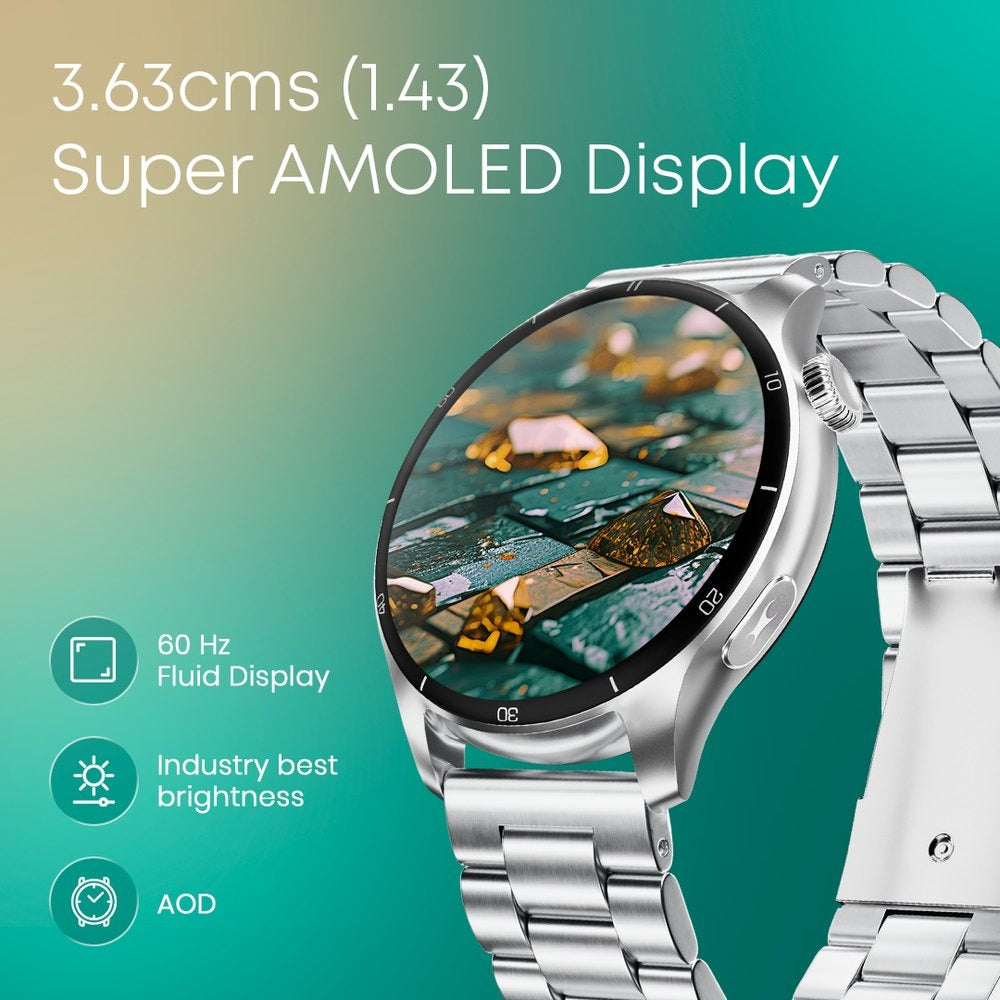 Fastrack Dezire FX1 Pro with 3.6 CM AMOLED Display with Functional Crown,SingleSync BT Calling,AOD,AI Voice Assistant