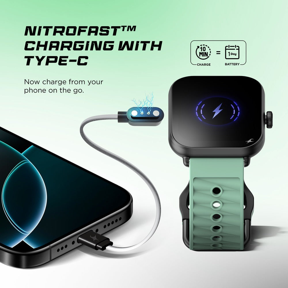 Fastrack MYND - 4.9 cm AMOLED Display, AI Watchface, BT Calling IP68 Smartwatch, AI Chat, Offline Voice Commands