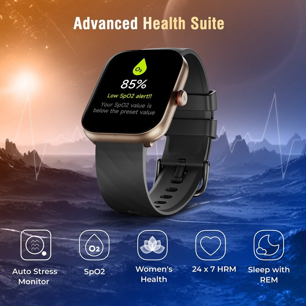 Fastrack Kruz+ 4.85 CM Super HD Display with Functional Crown and Auto Multisport Recognition Smart Watch for Unisex