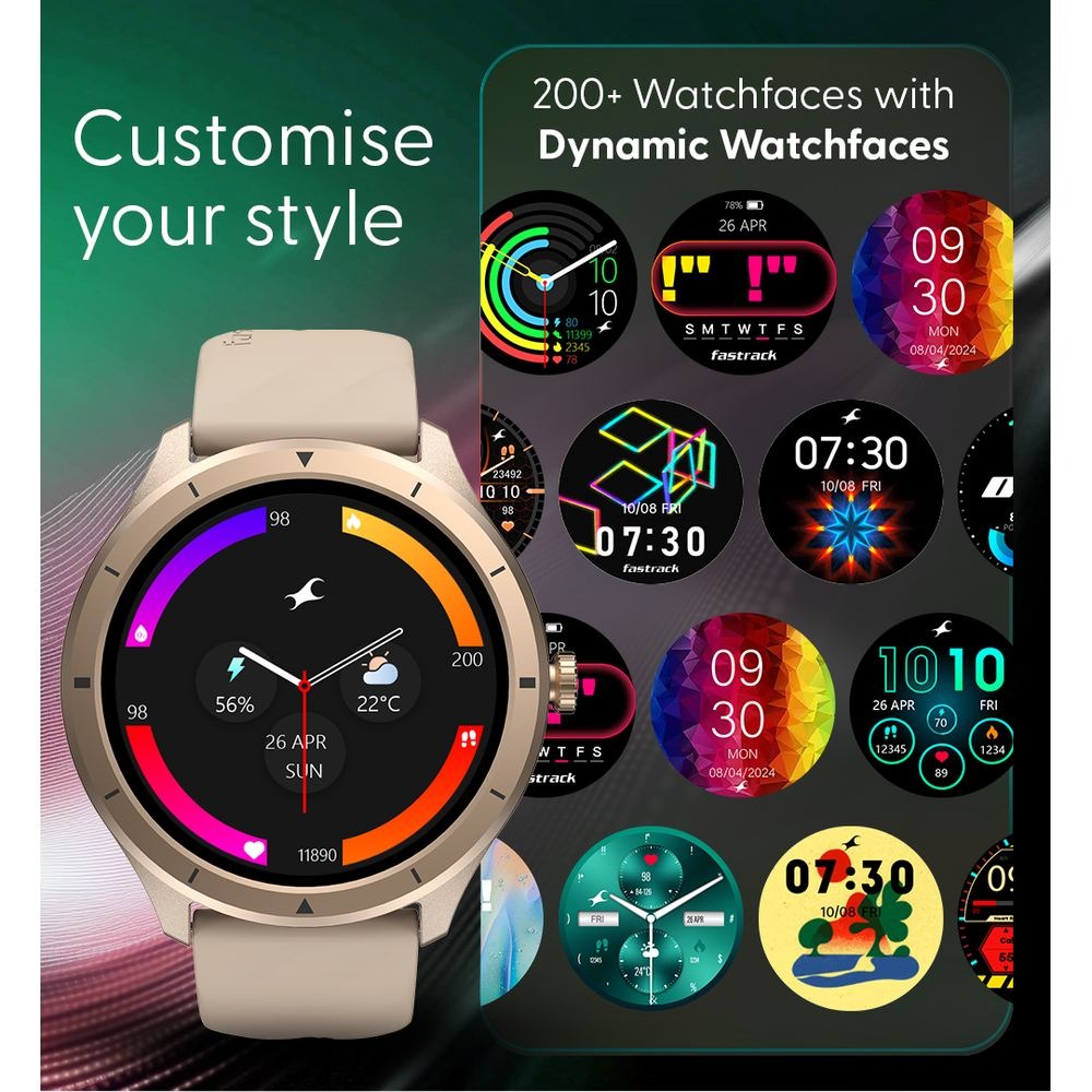 Fastrack Revoltt FR2 with 3.50 cm UltraVU Display, Advanced Blazing Fast UI, Working Crown, IP68 Smartwatch