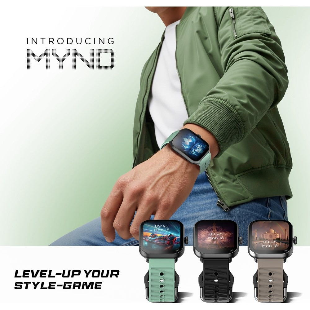 Fastrack MYND - 4.9 cm AMOLED Display, AI Watchface, Offline Voice Commands, AI Chat, BT Calling IP68 Smartwatch