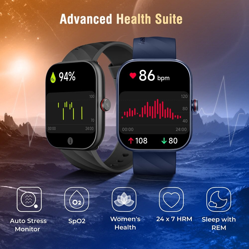 Fastrack Kruz+ 4.85 CM Super HD Display with Functional Crown and Auto Multisport Recognition Smart Watch for Unisex