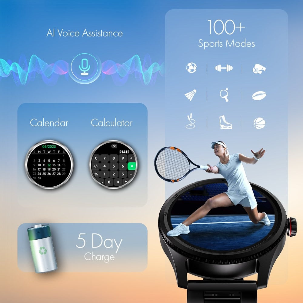 Fastrack Magnus FX1 Luxury Metal Smartwatch with High Definition 3.5 cm UltraVU Display, SingleSync BT Calling