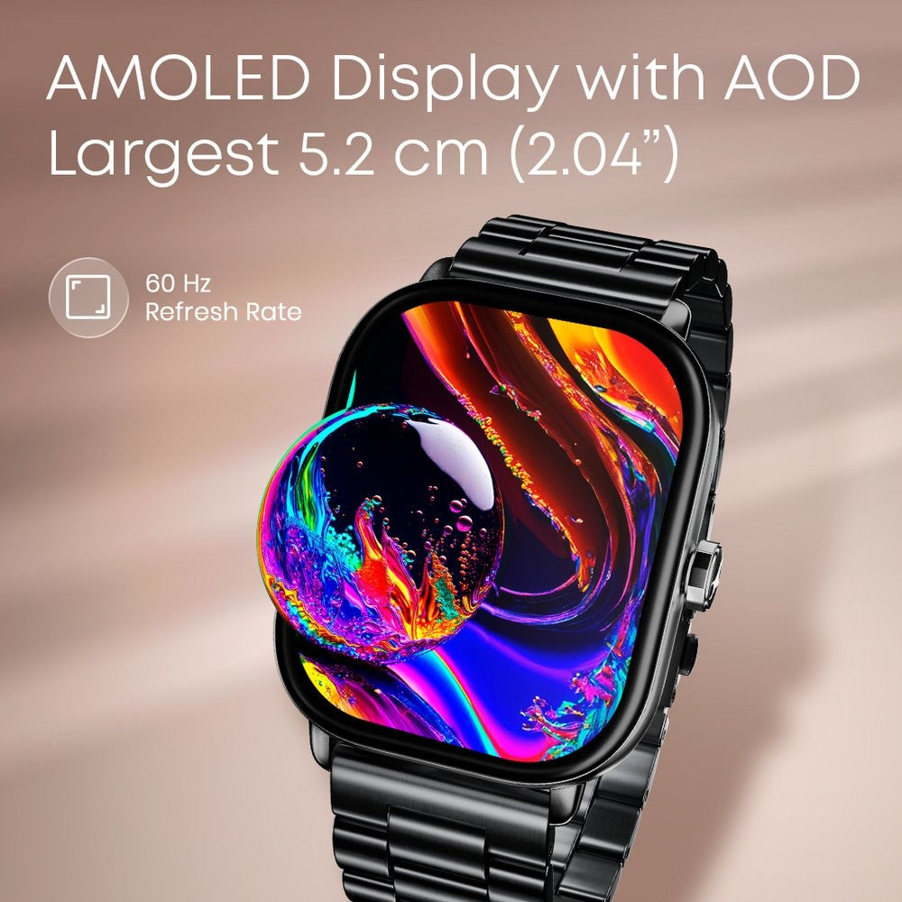 Fastrack Radiant FX2 Luxury Metal Smartwatch with largest 5.1 AMOLED Display with Functional Crown With Silver Strap