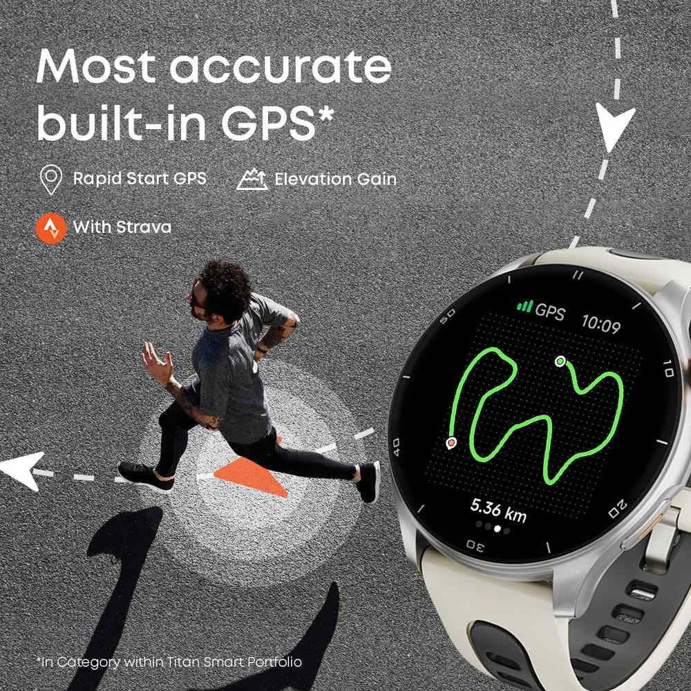 Titan Celestor Advanced GPS & Barometer 3.6 CM AMOLED Display with AOD, Pizoelectric Functional Crown Moonlight Edition