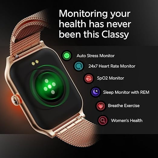 Fastrack New Limitless Classic|Large 1.91" Super UltraVU Display|Functional Crown|Highest 320x385 Pixel Resolution|SingleSync BT Calling|100+ Sports Modes|Metal Case Premium Smartwatch 38108AM01