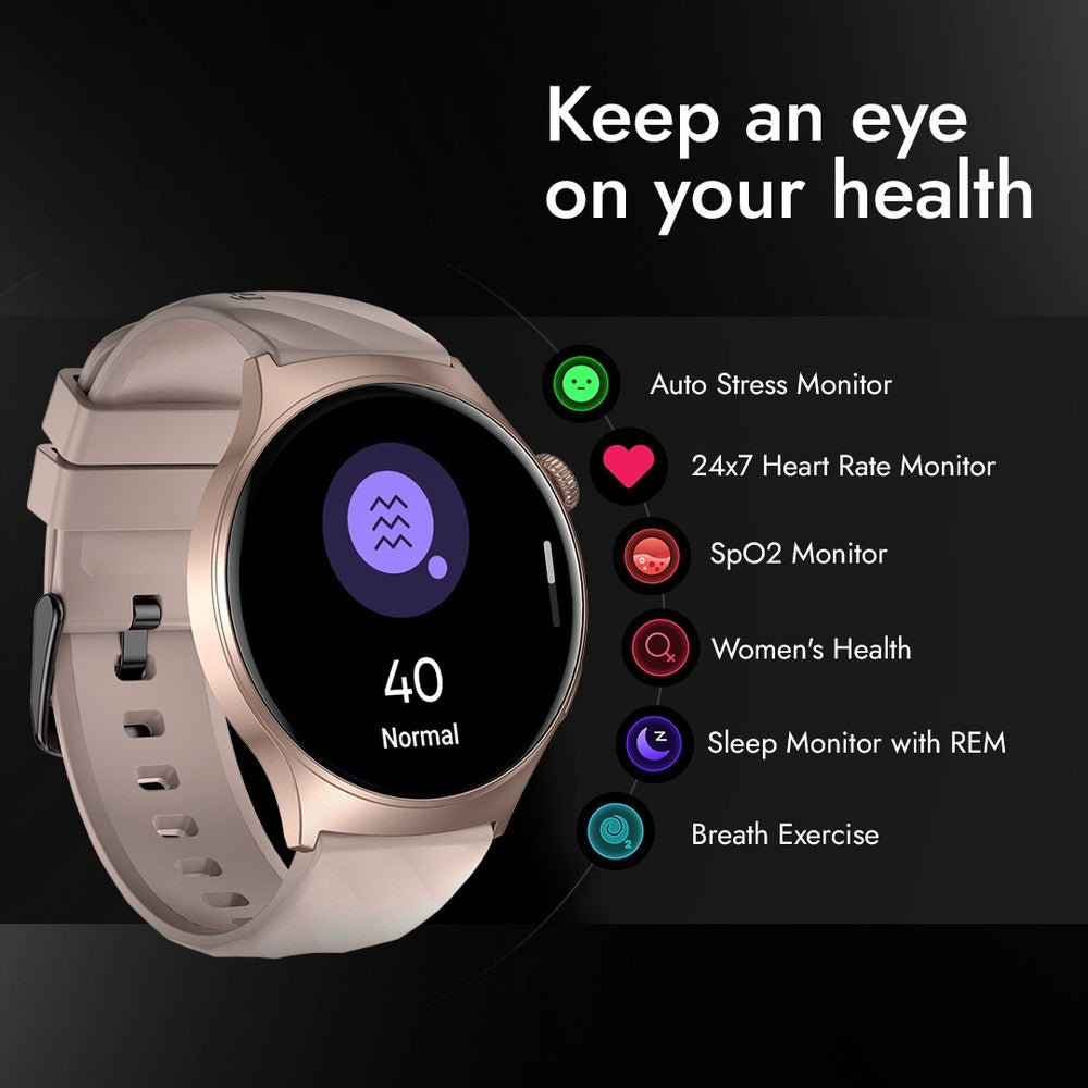 Fastrack Jupiter R1 With 3.50 cm, BT Calling, Fast Charge, IP68, Calculator, AI Voice Assistant, Fashion Smartwatch