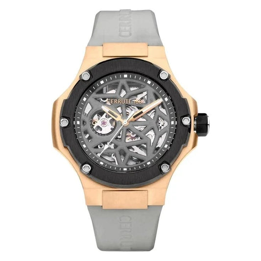 Lucardo Men's  Quartz Analog Watch - Grey Dial With Grey Silicone Strap