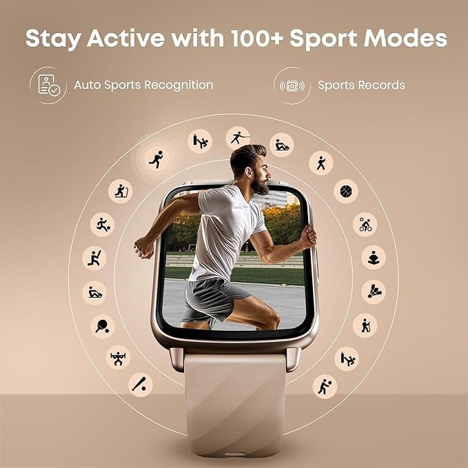 Fastrack Jupiter S1 Smartwatch Comes with 1.83â€ TFT Display with 240 * 284 Pixel Resolution|SingleSync BT Calling|AI Voice Assistant|100+ Sports Modes and Watchfaces - 38135PP01