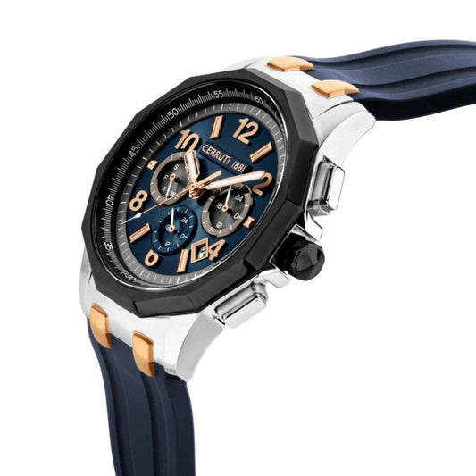 CERRUTI Blue Dial Silicone Analogue Watch For Men