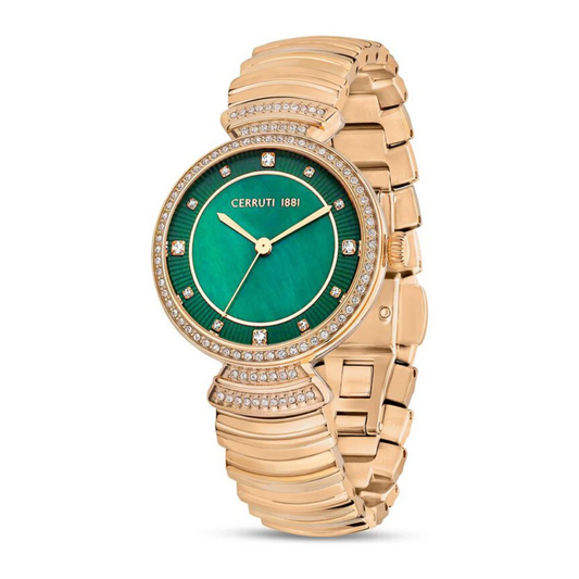 Cerruti 1881 Quartz Analog Mother of Pearl Dial Stainless Steel Strap Watch for Women