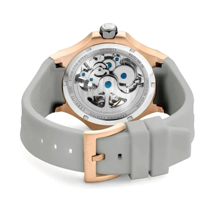 Lucardo Men's  Quartz Analog Watch - Grey Dial With Grey Silicone Strap