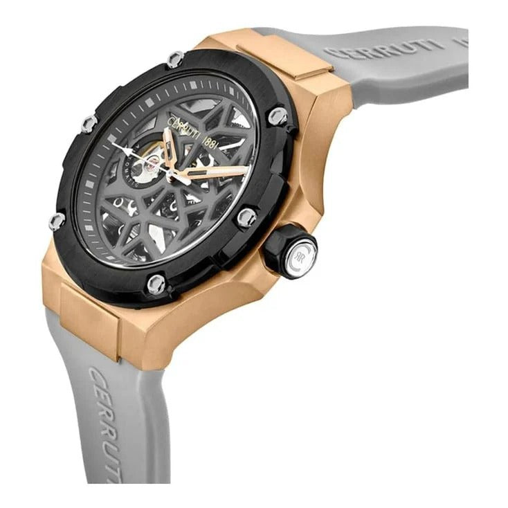 Lucardo Men's  Quartz Analog Watch - Grey Dial With Grey Silicone Strap