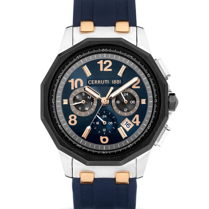 CERRUTI Blue Dial Silicone Analogue Watch For Men