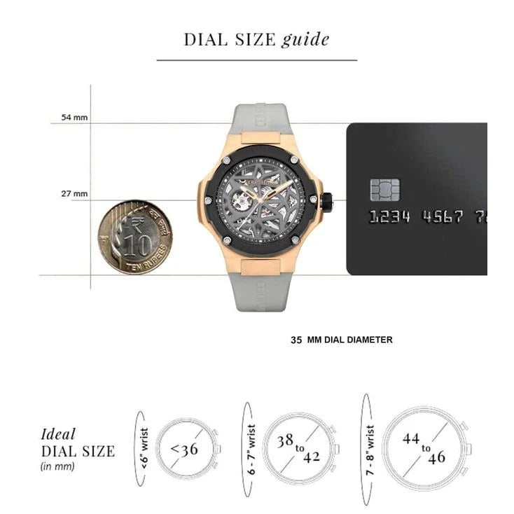 Lucardo Men's  Quartz Analog Watch - Grey Dial With Grey Silicone Strap