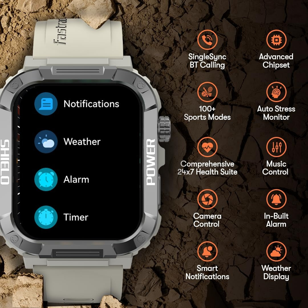 Fastrack Limitless Valor Smart Watch with 1.91" Ultra HD Display, Bluetooth Calling, SpO2, 100+ Sports Modes,Working Crown, Heart Rate & IP68 – Smartwatch for Man & Women Latest, 7-Day Battery (Black)