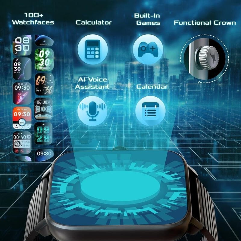 1.85-inch UltraVU display, Bluetooth calling, and a metal mesh strap