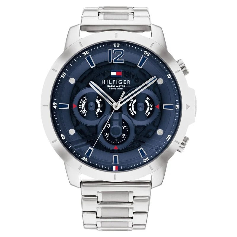 Tommy Hilfiger Quartz Multifunction Blue Dial Stainless Steel Strap Watch for Men