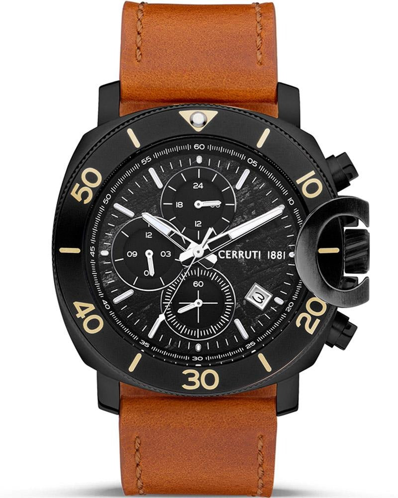 CERRUTI 1881 51 mm Black Dial Stainless Steel Analog Watch For Men
