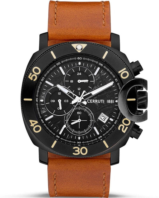CERRUTI 1881 51 mm Black Dial Stainless Steel Analog Watch For Men