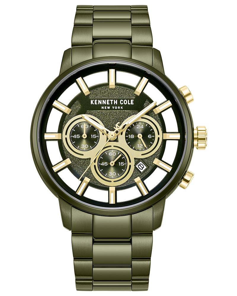 Capsule 44 mm Green Dial Stainless Steel Chronograph Watch For Men - KCWGI2105205MNW