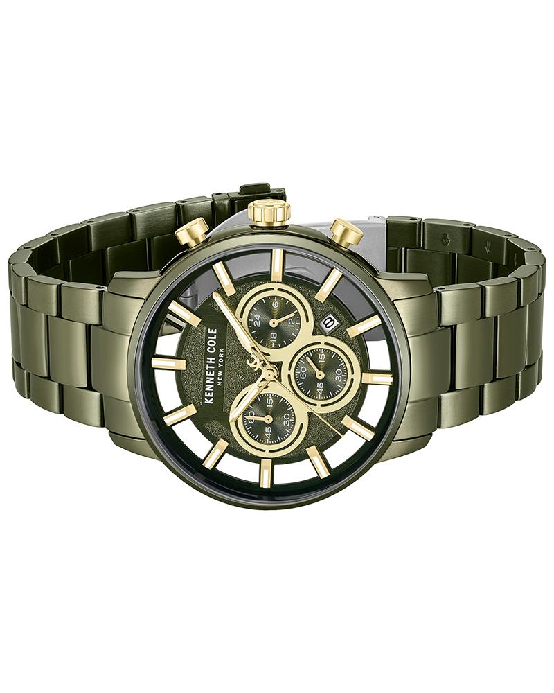 Capsule 44 mm Green Dial Stainless Steel Chronograph Watch For Men - KCWGI2105205MNW
